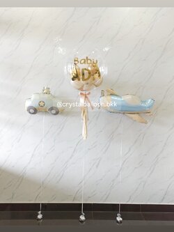 ลูกโป่ง Welcome Baby Bubble USA 24" พร้อม ฟอยล์รถ 1 ชิ้น,ฟอยล์เครื่องบิน 1 ชิ้น พร้อมตกแต่ง สามารถเปลี่ยนสีลูกโป่ง/เปลี่ยนข้อความได้