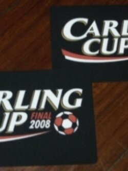 อาร์มสัญลักษณ์ฟุตบอล การแข่งขันฟุตบอลลีก คัพ (อีเอฟแอล คัพ) - CARLING CUP FINAL 2008 PLAYER SIZE ใหม่ / LEAGUE CUP (EFL CUP) National Football Tournament PLAYER SIZE Football Patch/Badge - CARLING CUP FINAL 2008 NEW