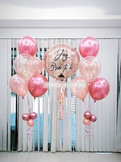 ลูกโป่ง Bride To Be Bubble ขนาด 24" Theme สียอดนิยม พร้อมตกแต่ง ช่อลูกโป่ง 5 ลูก 2 ช่อ,ลูกโป่งใส ใส่กลิตเตอร์ สามารถเปลี่ยนสีลูกโป่ง/เปลี่ยนข้อความ/เปลี่ยนขนาดได้
