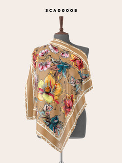 ผ้าพันคอพิมพ์ลาย Flowers รหัส SCA00008-SCA00009 #SOdAPrintinG
