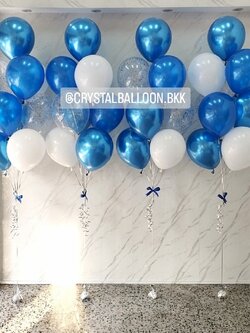 ลูกโป่ง แสดงความยินดี ช่อลูกโป่ง ช่อ 9 ลูก 4 ช่อ พร้อม ลูกโป่งใส ใส่กลิตเตอร์ พร้อมตกเเต่ง สามารถเปลี่ยนสีลูกโป่งได้