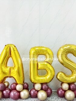 ลูกโป่ง เปิดงาน ฟอยล์อักษร 40" 3 ชิ้น พร้อมตกแต่ง สามารถเปลี่ยนสีลูกโป่ง/เปลี่ยนข้อความ/เปลี่ยนฟอยล์ตกแต่งได้