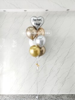 ลูกโป่งเซอร์ไพรส์ ลูกโป่งช่อ 7 ลูก 1 ช่อ ลูกโป่งฟอยล์หัวใจ 1 ลูก พร้อมตกแต่ง สามารถเปลี่ยนสีลูกโป่ง/เปลี่ยนข้อความได้