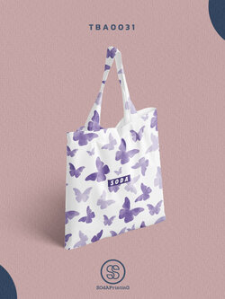 กระเป๋าผ้าแคนวาส พิมพ์ลาย Butterfly TBA0031 #SOdABag #SOdAPrintinG #กระเป๋า #กระเป๋าผ้า