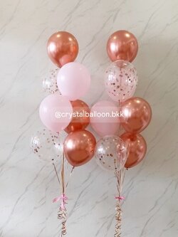 ลูกโป่ง วันเกิด ช่อลูกโป่ง ช่อ 7 ลูก 2 ช่อ Theme โรสโกลด์ - ชมพู พร้อมตกเเต่ง สามารถเปลี่ยนสีลูกโป่ง/เปลี่ยนข้อความ/เปลี่ยนขนาดได้