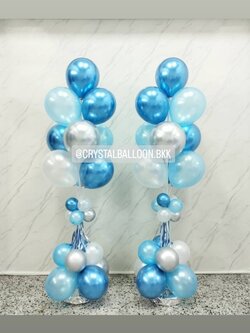 เสาช่อลูกโป่ง แบบลม ลอยนาน เสาช่อละ 10 ลูก 2 เสา พร้อมตกแต่ง สามารถเปลี่ยนสีลูกโป่งได้