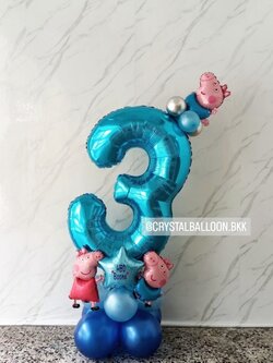 ลูกโป่ง วันเกิดเด็ก ฟอยล์ตัวเลข 40" ตั้งฐาน 1 ชิ้น พร้อมตกแต่ง สามารถเปลี่ยนสีลูกโป่ง/เปลี่ยนสี-ฟอยล์ตัวเลข/เปลี่ยนฟอยล์ตกแต่งได้