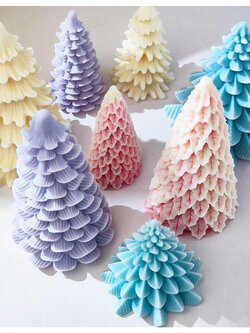 แม่พิมพ์ซิลิโคน ต้นคริสมาสตร์ 2 แบบ (ใบกลม / ใบแหลม)