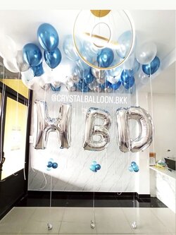 ลูกโป่ง วันเกิด ฟอยล์อักษร HBD ขนาด 40" 3 ชิ้น พร้อมตกแต่ง ลูกโป่งลอยฝ้า 40 ลูก สามารถเปลี่ยนสีลูกโป่ง/เปลี่ยนสี-ฟอยล์อักษรได้