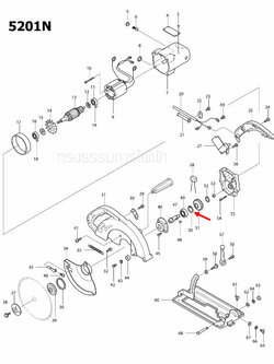 RETAINING RING เลื่อยวงเดือน Makita มากีต้า HM0810T, TA [#18], 5103N [#39], 5201N [#50] Pn.962203-3 (แท้) ##