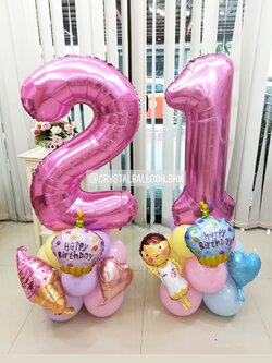 ลูกโป่ง วันเกิดเด็กหญิง แบบแพ็คคู่ น่ารัก น่ารัก สีชมพู พร้อม ฟอยล์ตัวเลขตัวเลขตั้งฐาน ขนาด 40" 2 ชิ้น พร้อมตกเเต่ง สามารถเปลี่ยนสีลูกโป่ง/เปลี่ยนสี-ฟอยล์ตัวเลข/เปลี่ยนฟอยล์ตกแต่งได้