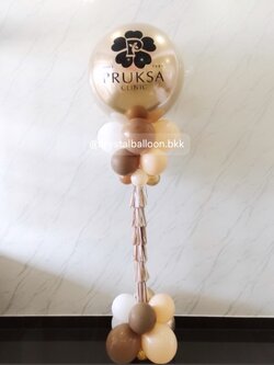 เสาลูกโป่ง เปิดงาน ลูกโป่งยาง ขนาด 36" สีทองอ่อน 1 เสา พร้อมตกแต่ง สามารถเปลี่ยนสีลูกโป่ง/เปลี่ยนข้อความได้