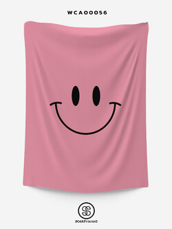 ผ้าติดผนัง ผ้าแขวนผนัง ผ้าตกแต่ง Smiley สีชมพู WCA00056 #SOdAhome #WallCloth