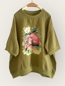 เสื้อผ้าลินินสกรีนลายเอวจั๊ม