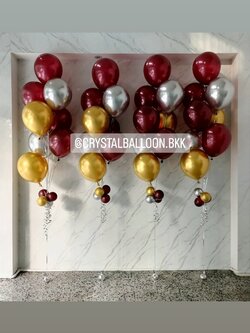 ลูกโป่ง เปิดงาน ช่อลูกโป่ง 8 ลูก 4 ช่อ Theme Red Wine พร้อมตกแต่ง สามารถเปลี่ยนสีลูกโป่งได้