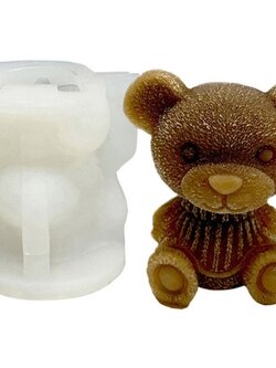 แม่พิมพ์หมีจิ๋ว S สำหรับทำเทียน ขนม วุ้น ฟองดองท์ เบเกอรี่