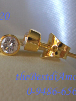 ชื่อสินค้า: ต่างหูเพชรเม็ดเดี่ยวอีกค่ะ อันนี้วัยรุ่นชอบสุดๆ ชุปทองแท้ 24 K รหัส BE020