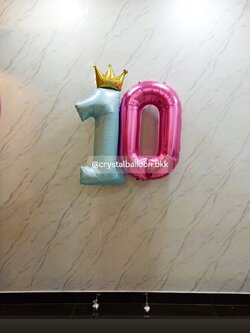 ลูกโป่งเซอร์ไพรส์ ลูกโป่งฟอยล์เป่าลอย 40 " 2 ชิ้น พร้อมตกแต่ง สามารถเปลี่ยนสีลูกโป่ง/เปลี่ยนข้อความได้