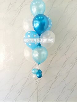 ลูกโป่ง แสดงความยินดี ช่อลูกโป่ง 9 ลูก 1 ช่อ พร้อมตกแต่ง ลูกโป่งลายจุด 2 ลูก สามารถเปลี่ยนสีลูกโป่งได้