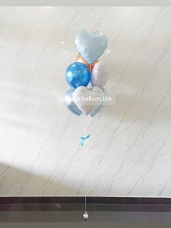 ลูกโป่ง วันเกิดเด็ก ช่อลูกโป่ง ช่อ 7 ลูก 1 ช่อ พร้อม ฟอยล์หัวใจ ขนาด 18" 4 ชิ้น,ลูกโป่ง 12" 3 ลูก พร้อมตกแต่ง สามารถเปลี่ยนสีลูกโป่ง/เปลี่ยนข้อความ/เปลี่ยนฟอยล์ตกแต่งได้