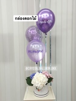 กล่องดอกไม้สด แสดงความยินดี ไฮเดรนเยียฮอลแลนด์ 3 ดอก น่ารัก น่ารัก หลากสี พร้อม ลูกโป่ง 3 ลูก,สามารถใส่รูปได้ 1 รูป พร้อมตกแต่ง สามารถเปลี่ยนสีลูกโป่ง/เปลี่ยนข้อความ/เปลี่ยนสี-ดอกไม้ได้