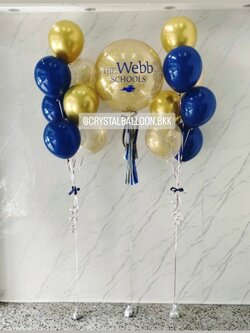 ลูกโป่ง เปิดงาน Bubble ขนาด 24" กลิตเตอร์สีทอง พร้อม ช่อลูกโป่ง ช่อ 7 ลูก 2 ช่อ,ลูกโป่งใส ใส่กลิตเตอร์ พร้อมตกแต่ง สามารถเปลี่ยนสีลูกโป่ง/เปลี่ยนข้อความ/เปลี่ยนขนาดได้