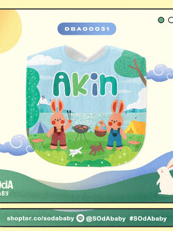 ผ้าซับน้ำลาย ใส่ชื่อได้ Rabbit Cuties Collection V รหัส DBA00031 #SOdAbaby #RabbitCutiesCollection