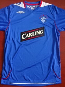 เสื้อฟุตบอล ทีมสโมสรเรนเจอร์ส ชุดเหย้า 2006/07 M-Size / RANGERS Football Shirt Home Kit 2006/07 Jersey M-Size