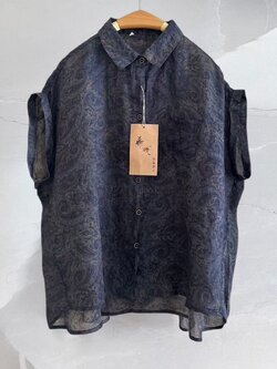 เสื้อผ้าลินินซิลค์แขนเต่อแต่งปลายแขนเบิ้ล