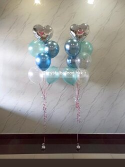 ลูกโป่ง ช่อฟอยล์หัวใจ ขนาด 18" ช่อ 7 ลูก 2 ช่อ พร้อมตกแต่ง สามารถเปลี่ยนสีลูกโป่ง/เปลี่ยนข้อความ/เปลี่ยนสี-ฟอยล์ตกแต่งได้