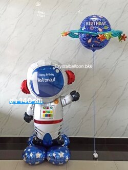 ลูกโป่ง วันเกิดเด็ก ฟอยล์นักบินอวกาศ 1 ชิ้น พร้อม ฟอยล์ดาวเสาร์ 1 ชิ้น พร้อมตกแต่ง สามารถเปลี่ยนสีลูกโป่ง/เปลี่ยนข้อความ/เปลี่ยนขนาดได้