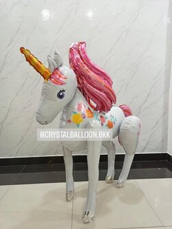 ลูกโป่ง วันเกิดเด็ก ฟอยล์ Unicorn ใหญ่ 1 ชิ้น พร้อมตกแต่ง สามารถเปลี่ยนฟอยล์ตกแต่งได้