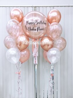 ลูกโป่ง วันเกิด Bubble ขนาด 24" พร้อม ช่อลูกโป่ง ช่อ 7 ลูก 2 ช่อ พร้อมตกเเต่ง สามารถเปลี่ยนสีลูกโป่ง/เปลี่ยนข้อความ/เปลี่ยนขนาดได้