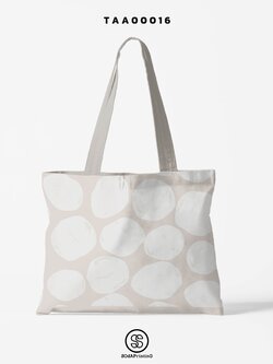 กระเป๋าผ้าช็อปเปอร์ Circle I รหัส TAA00016 #SOdABag #SOdAPrintinG #กระเป๋าShopper #กระเป๋าผ้าสะท้อนน้ำ
