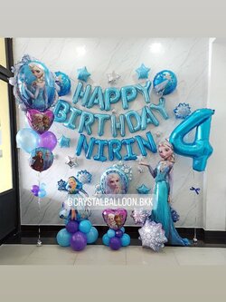 ลูกโป่ง วันเกิดเด็ก Theme Forzen Anagram เต็มตัว พร้อม ช่อลูกโป่งฟอยล์กระจก พิมพ์ 2 ด้าน ช่อ 7 ลูก 1 ช่อ พร้อมตกแต่ง ฟอยล์ตัวเลข 40" 1 ชิ้น,ฟอยล์ตั้งฐาน 2 ชิ้น สามารถเปลี่ยนสีลูกโป่ง/เปลี่ยนสี-ฟอยล์ตัวอักษร/เปลี่ยนฟอยล์ตกแต่งได้