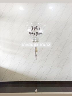 ลูกโป่ง Welcome Baby Bubble ขนาด 24" กลิตเตอร์สีเงิน พร้อมตกแต่ง สามารถเปลี่ยนสีลูกโป่ง/เปลี่ยนข้อความ/เปลี่ยนขนาดได้