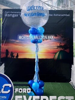 เสาลูกโป่ง เปิดงาน Bubble 36" Theme สีฟ้า พร้อมตกแต่ง สามารถเปลี่ยนสีลูกโป่ง/เปลี่ยนข้อความได้