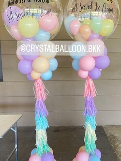 เสาลูกโป่ง เปิดร้าน Bubble ขนาด 36'' Theme พาสเทล 2 เสา พร้อมตกแต่ง สามารถเปลี่ยนสีลูกโป่ง/เปลี่ยนข้อความได้