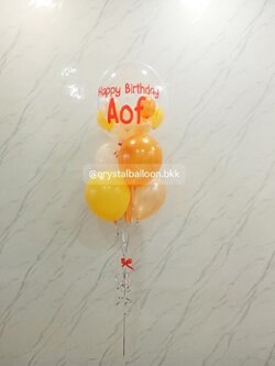ลูกโป่ง วันเกิดเด็ก Bubble USA 24" 1 ลูก พร้อม ลูกโป่ง 4 ลูก Theme สีส้ม พร้อมตกแต่ง สามารถเปลี่ยนสีลูกโป่ง/เปลี่ยนข้อความได้