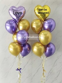 ลูกโป่ง Anniversary ช่อลูกโป่งฟอยล์หัวใจ ขนาด 18" ช่อ 7 ลูก 2 ช่อ สีโครเมี่ยม พร้อมตกแต่ง สามารถเปลี่ยนสีลูกโป่ง/เปลี่ยนข้อความ/เปลี่ยนสี-ฟอยล์ตกแต่งได้