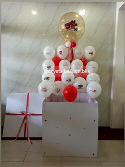 Jumbo Box 36" Surprise Box กล่องเซอร์ไพรส์ไม่กาง Bubble ขนาด 24"กลิตเตอร์สีทอง พร้อมอิงเจท 1 ชิ้น ลูกโป่ง12' 20ลูก อิงเจท 15 ชิ้น ,พร้อมตกแต่ง สามารถเปลี่ยนสีลูกโป่ง/เปลี่ยนข้อความได้