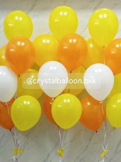 ลูกโป่ง แสดงความยินดี ช่อลูกโป่ง ช่อ 7 ลูก 3 ช่อ ธีมสีเหลือง-ส้ม พร้อมตกแต่ง สามารถเปลี่ยนสีลูกโป่งได้