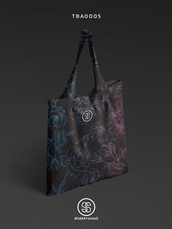 กระเป๋าผ้าแคนวาส พิมพ์ลาย Rose Neon TBA0005 #SOdABag #SOdAPrintinG #กระเป๋า #กระเป๋าผ้า