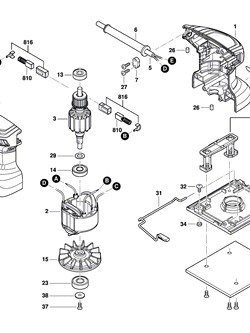 แผ่นรอง เครื่องขัดกระดาษทราย แบบสั่น-จตุรัส Bosch บอช GSS140 [#35] Pn.1600A014L4 (แท้)## (*)