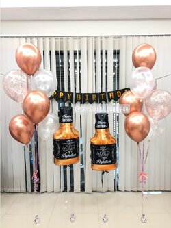 ลูกโป่ง วันเกิด ช่อลูกโป่ง ช่อ 7 ลูก 2 ช่อ พร้อม ป้ายธง HBD,ฟอยล์ตกแต่ง 2 ชิ้น พร้อมตกเเต่ง สามารถเปลี่ยนสีลูกโป่ง/เปลี่ยนฟอยล์ตกแต่งได้