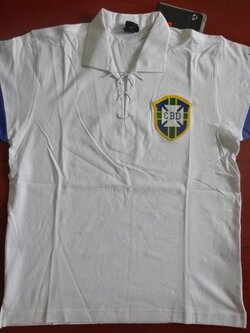 เสื้อฟุตบอล ทีมชาติบราซิล ชุดพิเศษ นัดฉลองครบรอบ 100 ปี FIFA ปี 2004 ใหม่ XLB-Size / BRAZIL Football Shirt Special Kit FIFA 100th Anniversary Celebration Match 2004 Jersey NEW XLB-Size