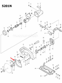 ฝากันใบเลื่อย เลื่อยวงเดือน Makita 5201N [#34] Pn.312533-6 (แท้) ##