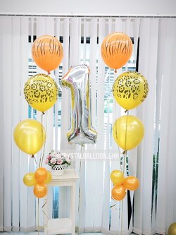 ลูกโป่ง วันเกิดเด็ก ฟอยล์ตัวเลข ขนาด 40" 1 ชิ้น พร้อม ช่อลูกโป่งแฟนซี ช่อ 3 ลูก 2 ช่อ พร้อมตกเเต่ง สามารถเปลี่ยนสีลูกโป่ง/เปลี่ยนสี-ฟอยล์ตัวเลขได้