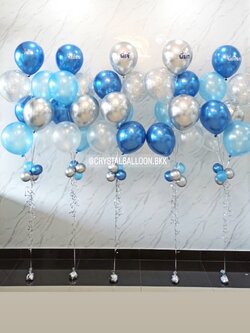 ลูกโป่ง อำลา ช่อลูกโป่ง ช่อ 7 ลูก 5 ช่อ พร้อมตกแต่ง สามารถเปลี่ยนสีลูกโป่ง/เปลี่ยนข้อความได้