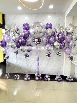 ลูกโป่ง อำลา Bubble ขนาด 36" พร้อม ช่อลูกโป่ง ช่อ 9 ลูก 2 ช่อ พร้อมตกแต่ง ช่อลูกโป่งฟอยล์ดาว ขนาด 24" ช่อ 5 ลูก 2 ช่อ,ช่อลูกดป่งฟอยล์ดาว ขนาด 24" ช่อ 7 ลูก 2 ช่อ สามารถเปลี่ยนสีลูกโป่ง/เปลี่ยนข้อความ/เปลี่ยนขนาด/เปลี่ยนฟอยล์ตกแต่งได้
